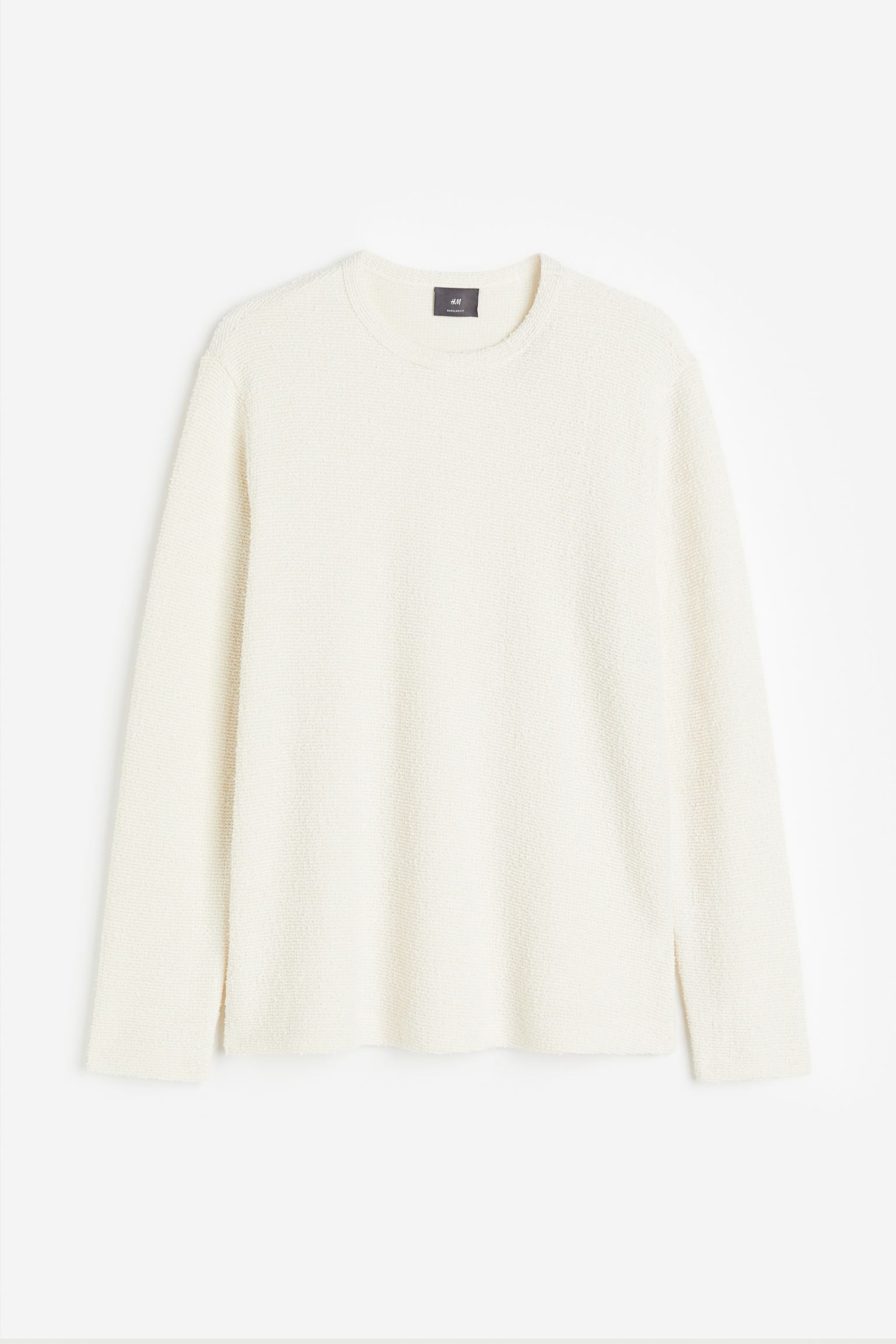 

Свободный крой Текстурированный топ с длинными рукавами