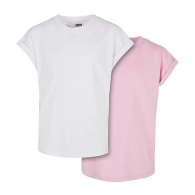 Urban Classics Meisjes Biologisch T-shirt met Verlengde Schouder (Pak van 2)