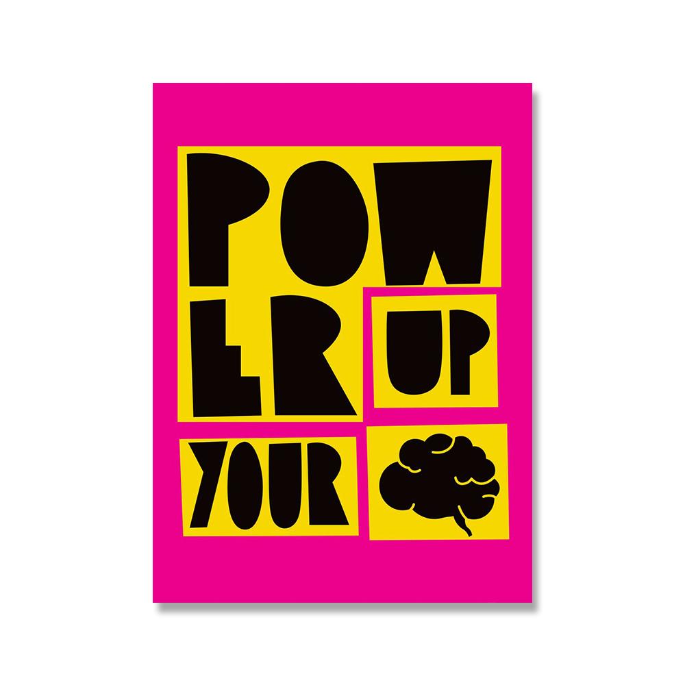 Power Up Yourself Quote Canvas Painting Cartoon Future Letter Lowkey Lucky Poster Wash Your Hands Bathroom Wall Pictures Decor