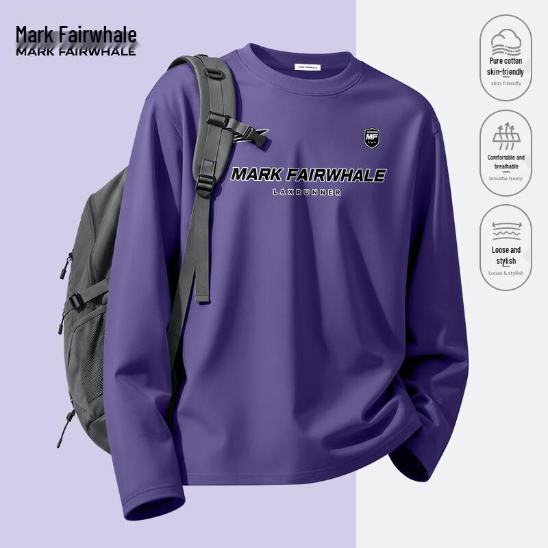 MARK FAIRWHALE Men's Heavyweight Cotton Long-Sleeve Crewneck Tee