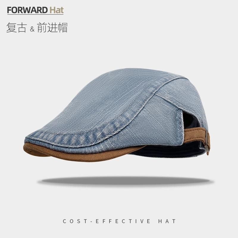 Japanese Wind Forward Hat Children'S Summer Big Head Circumference Versatile Newsboy Hat British Style Painter Hat Duck Tongue Beret