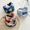 Summer New Vintage High-crown Cross Hairband, Fashionable Wide-edge Versatile Headband, Women's Printed Design