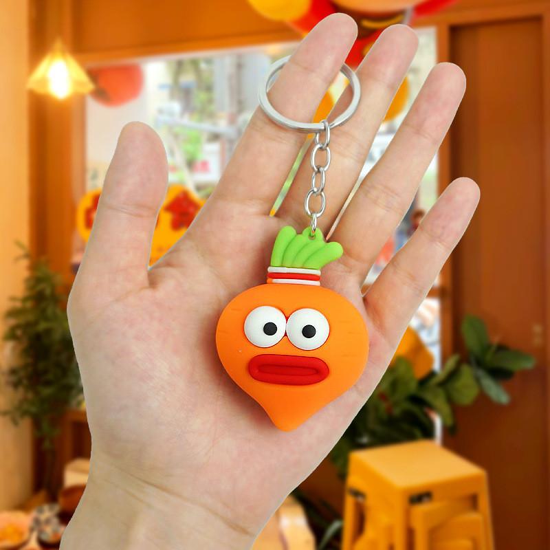 

Adorable Keychain Cartoon Vegetable Charms Rubber Carrot Pumpkin Pepper For Bags Carrot