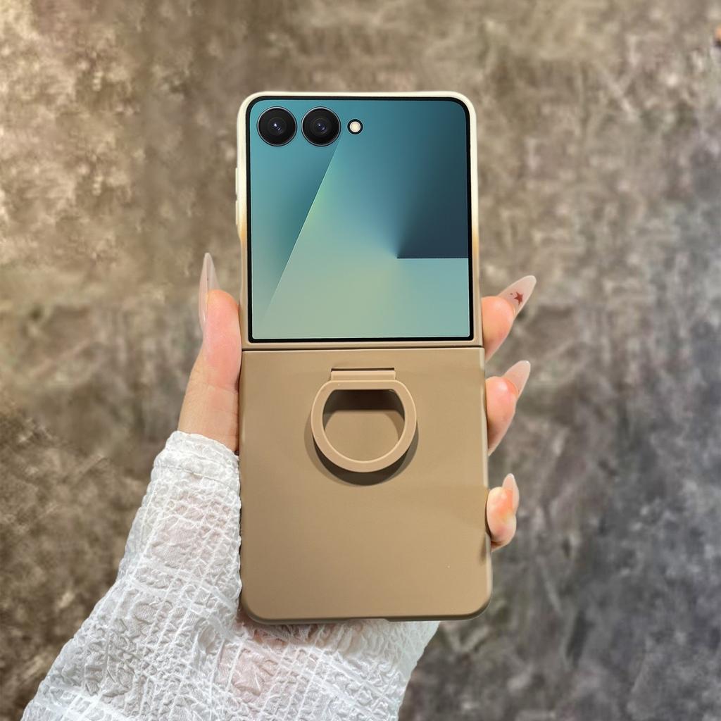 Matte Farbe Fingerringhalter Hülle Für Samsung Galaxy Z Flip 7 6 5 Schutz PC Hartschale Galaxy Z Flip 7 FE 7FE Rückseite