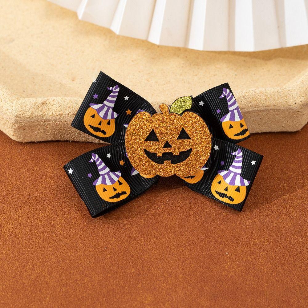 Ghost Halloween Bow Hair Clip Eyeball Bat Duckbill Clip Fashion Pumpkin Hairpin  Female/Children