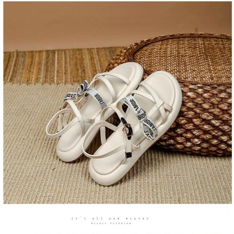 

Легкая мягкая подошва толстая подошва нескользящая увеличивающая рост римские сандалии женские туфли на высоком каблуке танкетка с небольшим бантом маффин подошва женская 35 белый