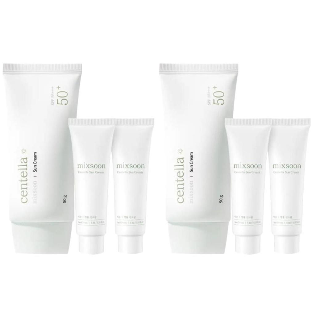 Mixsoon Centella Sun Cream SPF 50+ PA++++ Soothing & Hydrating 1+1 Set (50ml x 2ea + 5ml x 4ea)