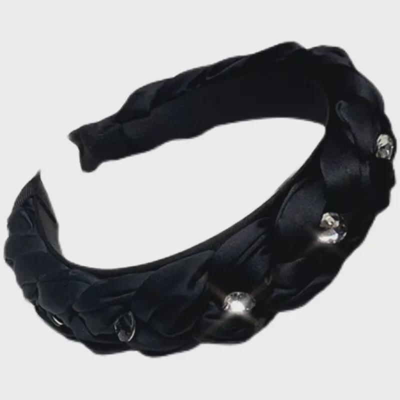 French Retro Braided High-Grade Headband: High Skull Top, Non-Slip, Perfect for Washing Face.