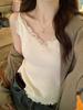 Lace V-Neck Women's Knitted Camisole: 2025 Autumn/Winter Trendy Layered Vest Design.