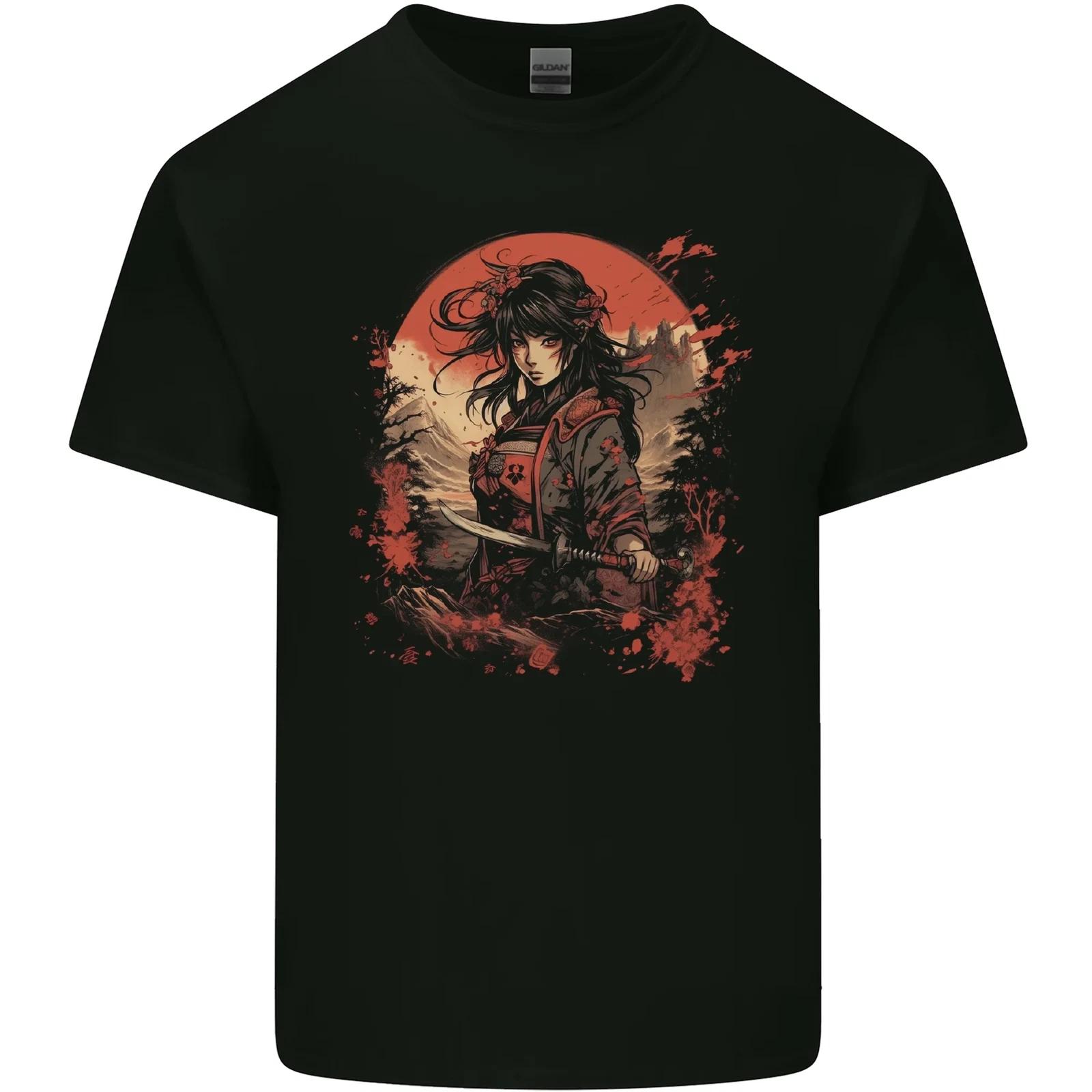 Anime Samurai Girl Fantasy Warrior Kids T-Shirt Childrens S