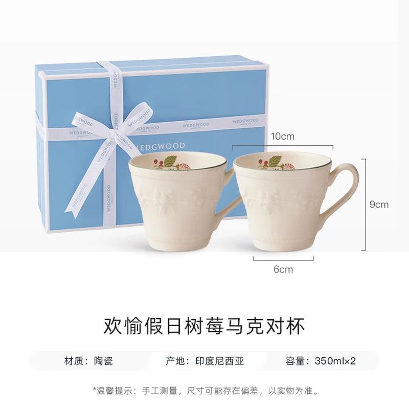 Wedgwood Merry Holiday Raspberry Mug Pair