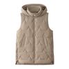 New down cotton side split vest women's medium and long loose hooded vest outer wear vest
