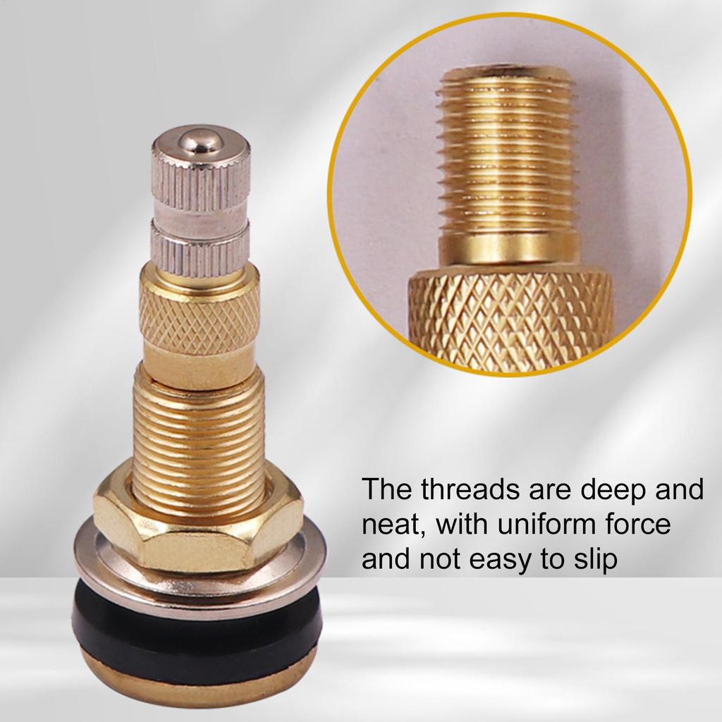 Air Tubeless Tire Nipple Liquid Stem Brass 1 7/8in TR618A For Tractor 0.625in Hole Car Caps Pin Valves