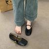 Elegant Fried Street High-value Single Shoes Internet Celebrity Korean Fairy Wind One-word Buckle Lazy Shoes