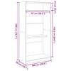 VidaXL Wardrobe Concrete Grey 100x50x200 Cm Chipboard, Storage Cabinet, Wardrobe Organizer, Cabinet, Closet, 3307804