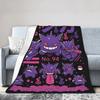 Relax Pokemoneds Gengar Monster Blanket Accessories Sofa Decorative  Throw Blankets Super Warm Flannel for Office
