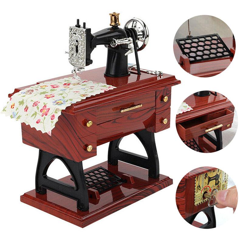 

Модная швейная мини-машинка музыкальная шкатулка музыкальная ретро домашний декор детская игрушка подарок