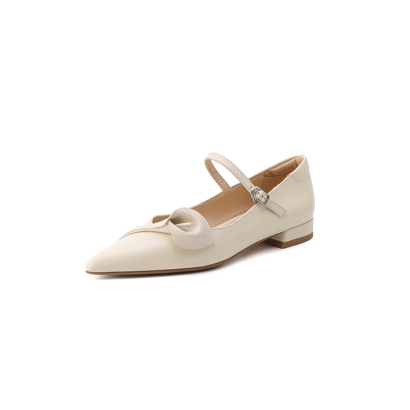 2024 New Fashion Genuine Leather Pumps Women Pointed Toe Pigskin Lining and Insole Ladies Office Mary Jane Shoes Heels Women