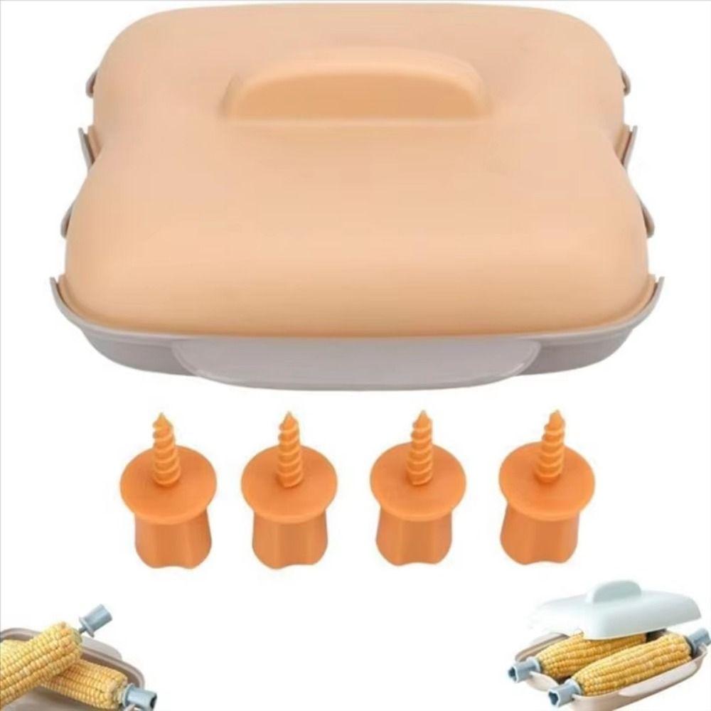 Heat Resistant Microwave Corn Cooker 2 Hole Microwave Oven Steaming Corn Box Kitchen