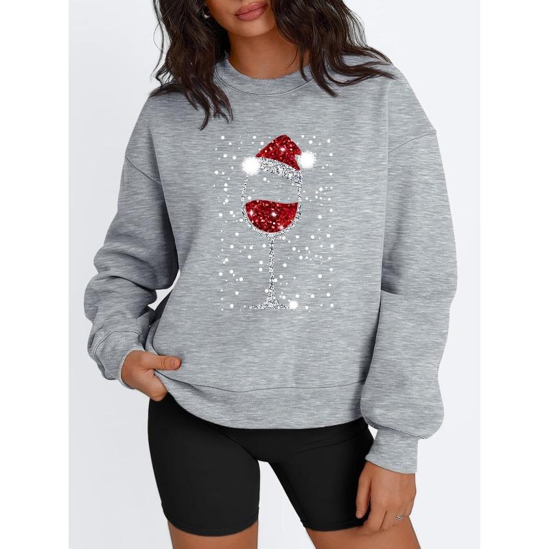 

Autumn Christmas Printed Hoodies Casual Oversized Sweatshirt Women Fashion Long Sleeve Tops Streetwear Harajuku Pullovers Female S