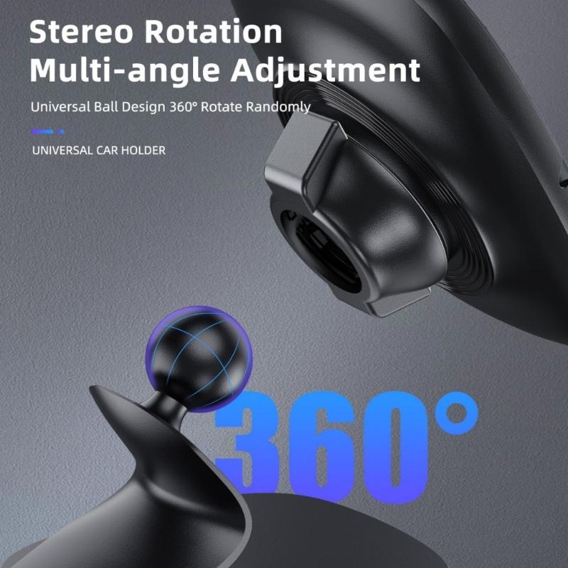 ABS Magnetic Car Phone Mount With 360 Rotation Adjustable Angle For Smartphones Easy Single Hand Operations