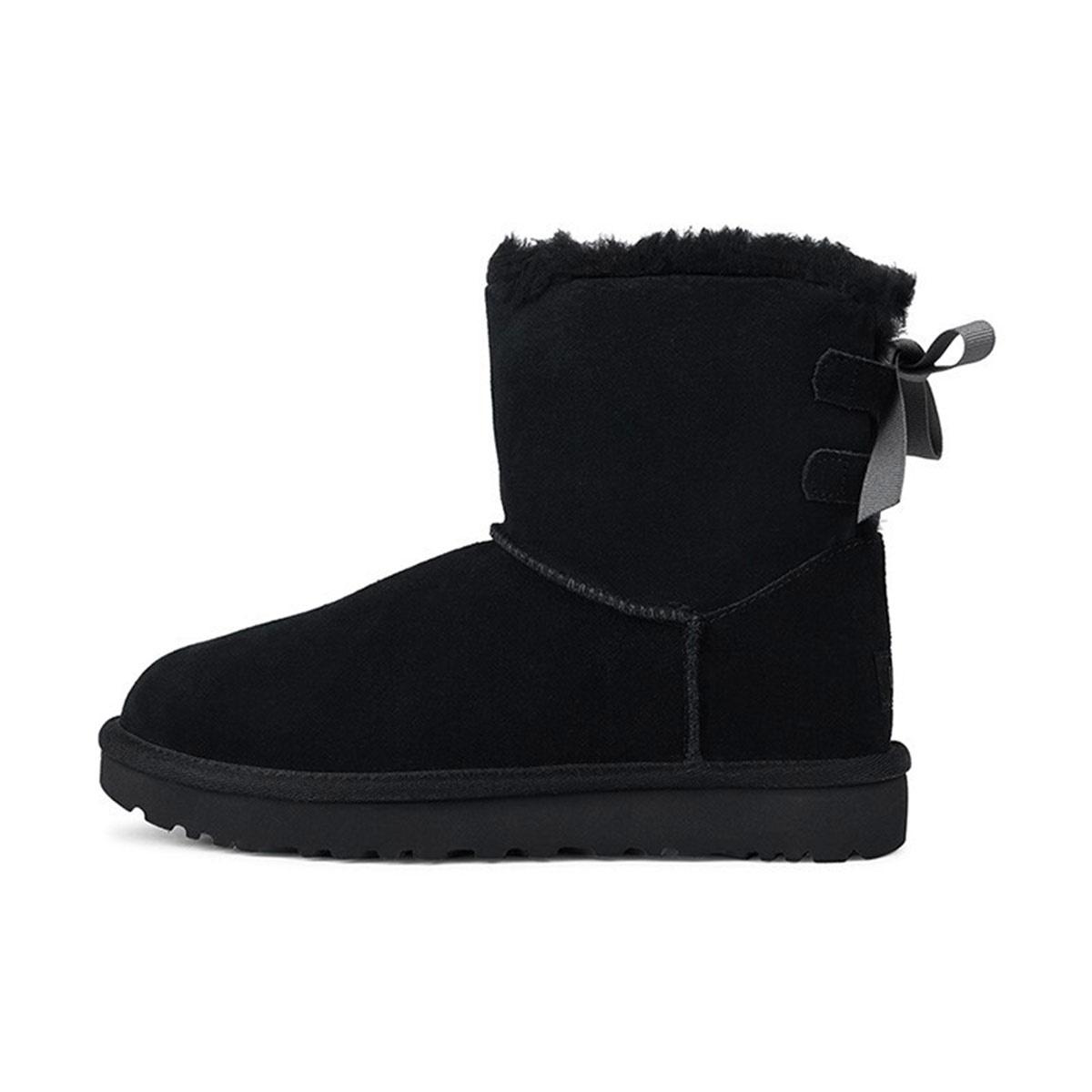 (WMNS) UGG Mini Continuity Bow Fleece Lined Black Women s 1110705-BLK EU 37