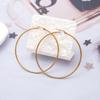 New Gold Color Large Hoop Earrings Ring Vintage 40mm 50mm 60mm 70mm 80mm Women's Earrings Stainless Steel Daily Wear Ear Jewelry