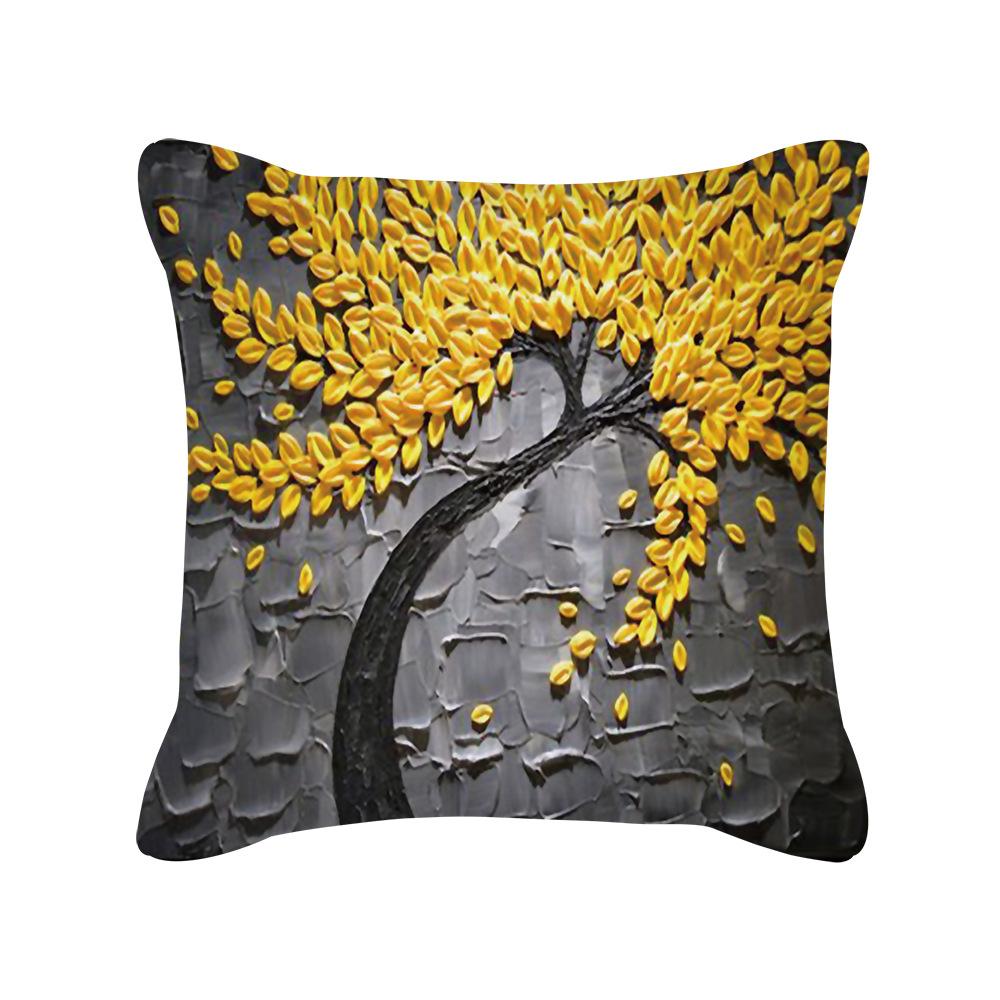 Ins Nordic Oil Painting Color Tree Sofa Pillow Cover Cushion Cushion Cover New Household Products