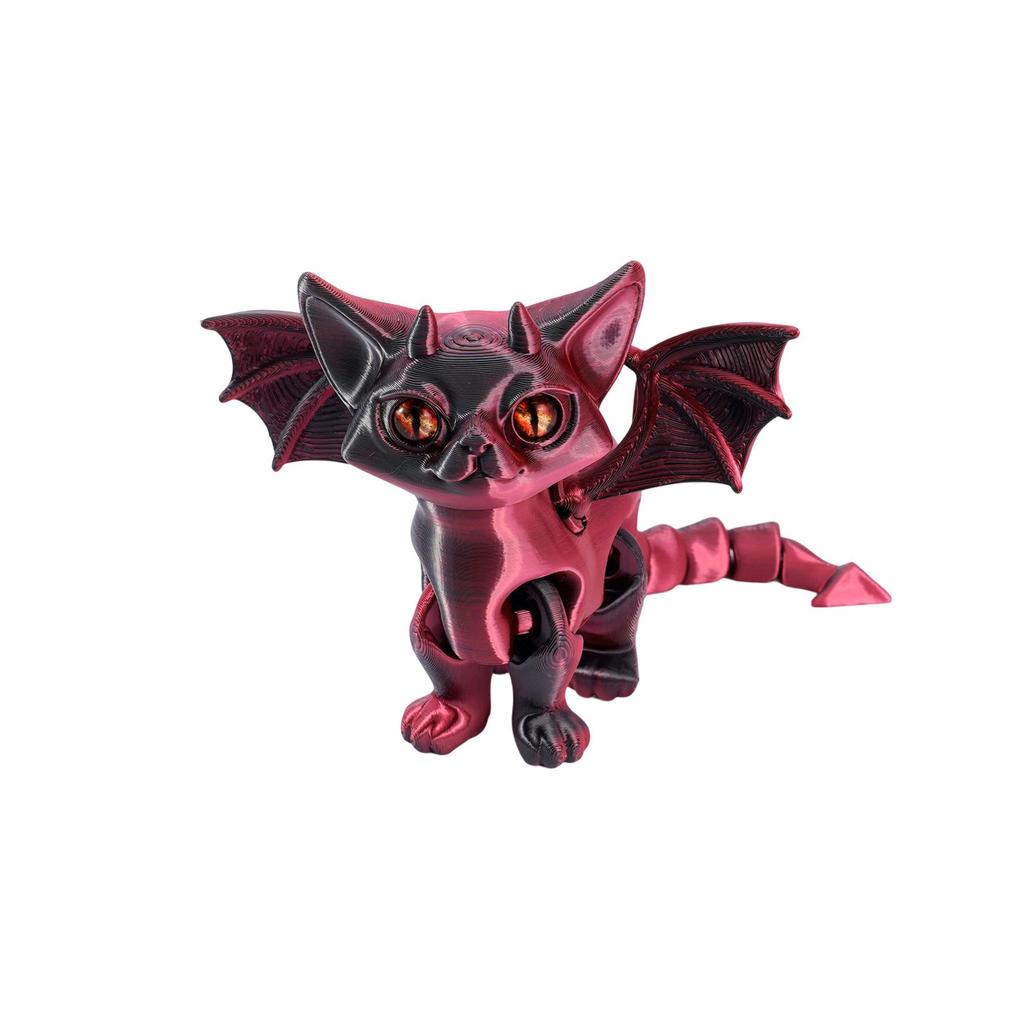 16cm3D Printed Angel Demons Cat Movable Joint Cute Pet Desktop Cute Toy Decompression Ornaments Blind Boxs