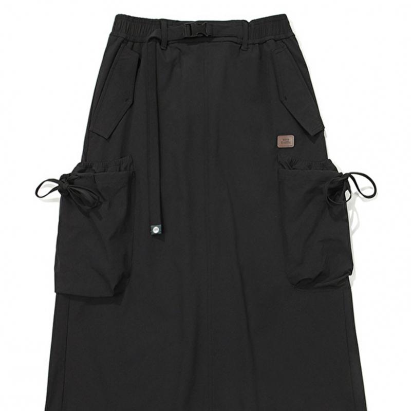 Ripstop Flexibler Raffung Rock Schwarz