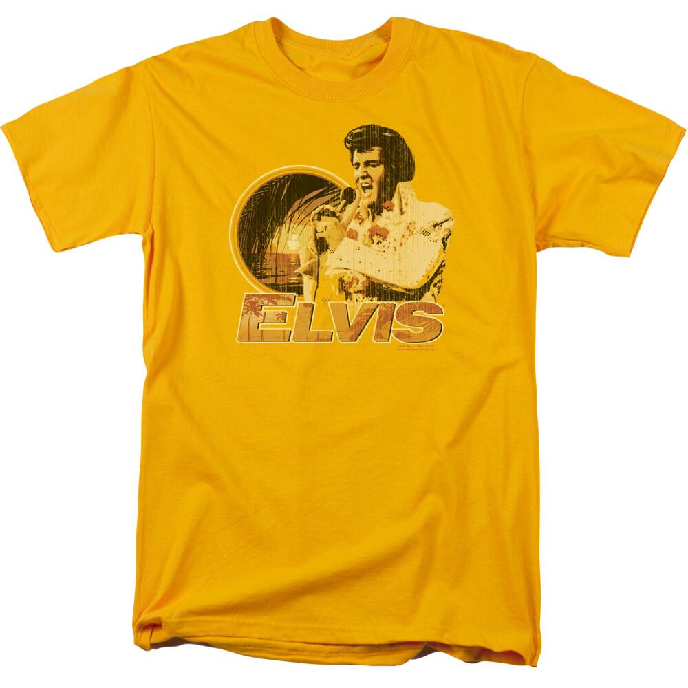 Elvis Presley Singing Hawaii Style T Shirt Mens Licensed King Tee Gold XXXL