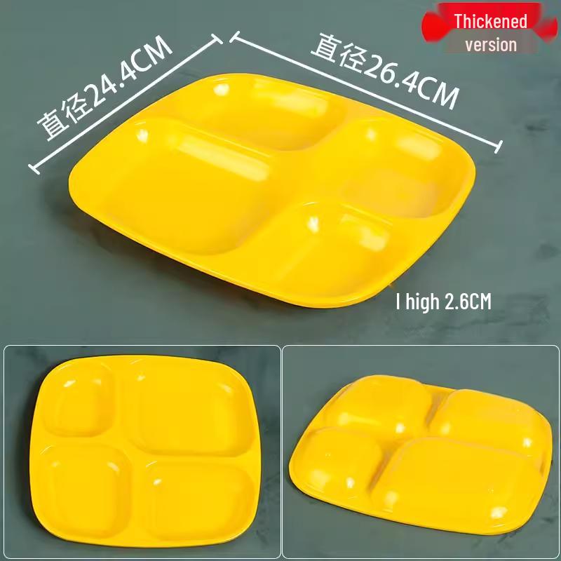 Melamine 4-Compartment Cafeteria Dining Tray