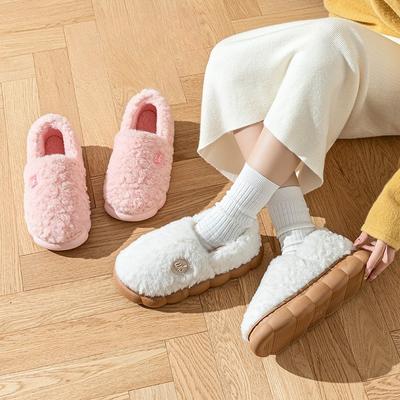 New Cotton Shoes for Women's Indoor Warmth, Anti-slip Thick-soled Slippers