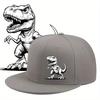 TRex Dinosaur Baseball Cap Flat Brim Hat Polyester Streetwear Snapback for Adult Outdoor Casual Wear