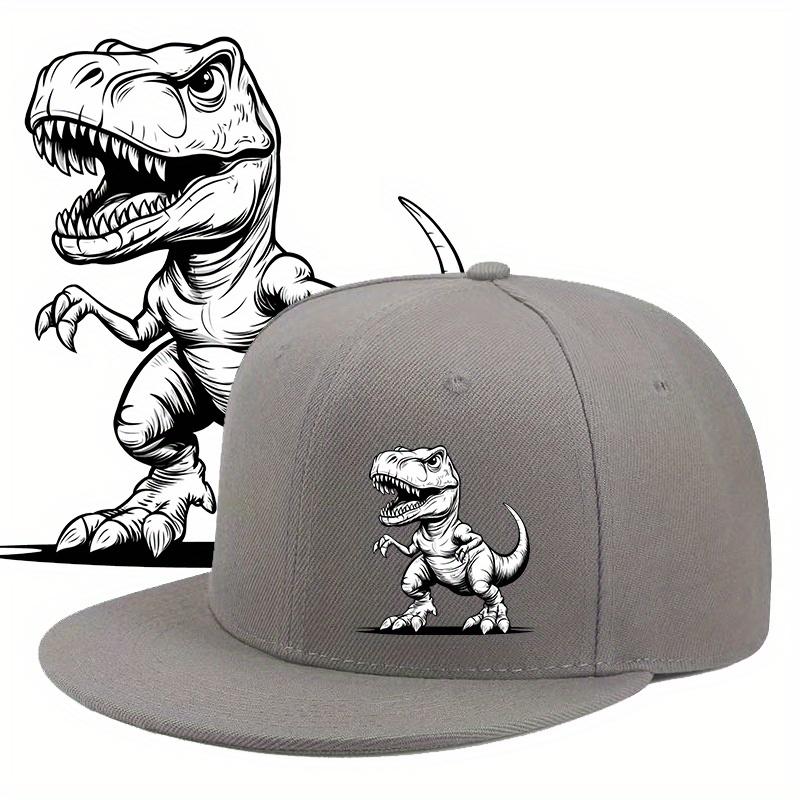 TRex Dinosaur Baseball Cap Flat Brim Hat Polyester Streetwear Snapback for Adult Outdoor Casual Wear