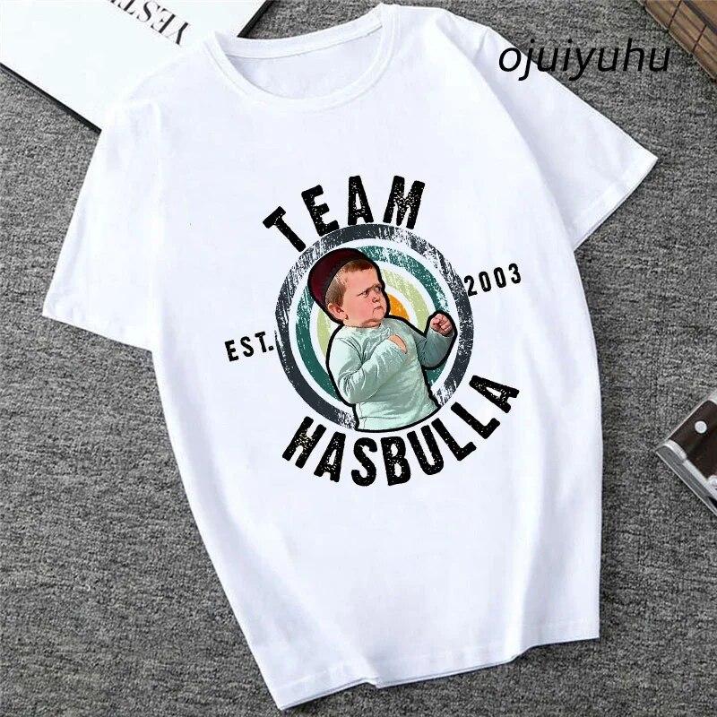 Team Hasbulla Shirt 2024 Damen Kawaii Grafik Hasbulla T-Shirt Unisex Grunge Lustiges Cartoon T-Shirt Mode Niedliche Oberteile Unisex 90er