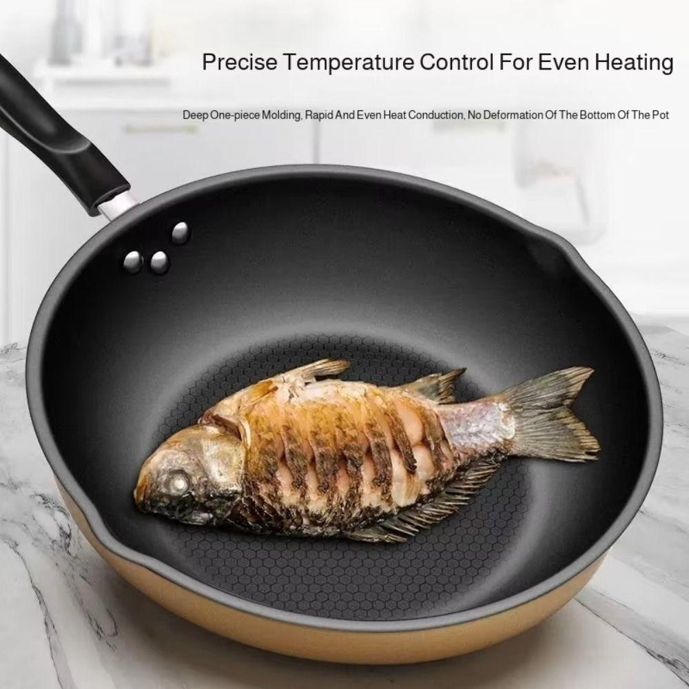 Non-Stick Surface Nonstick Wok Scratch-Resistant Coating Multi-Functional Fry Pan  All Stoves