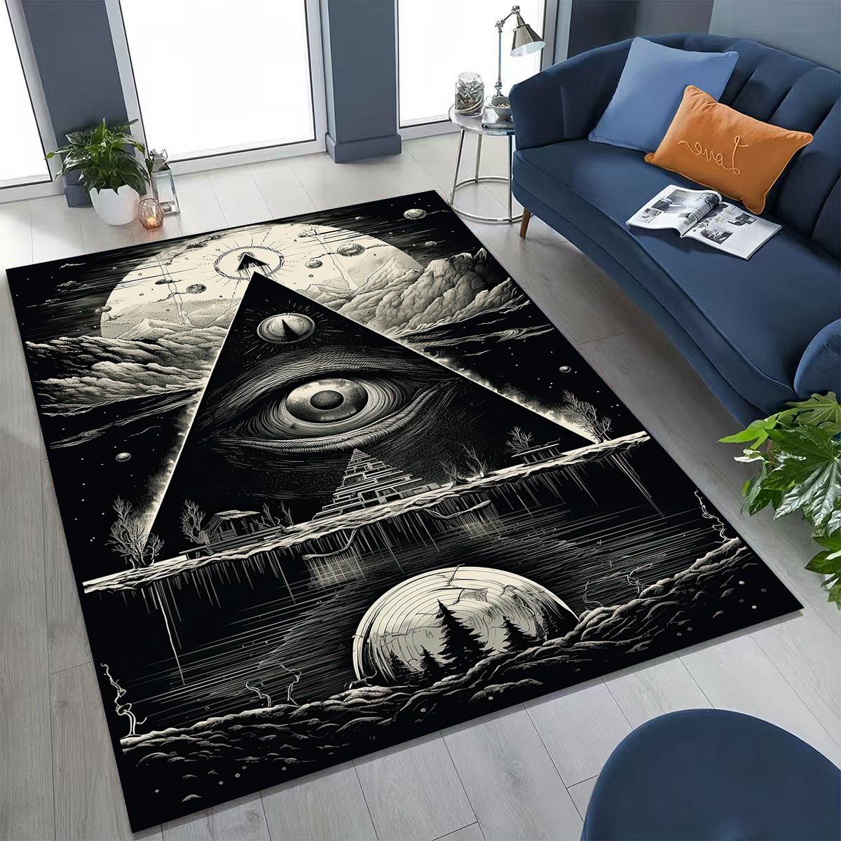 

Красота Всевидящего Ока Масонство Злые Глаза Ковер для Спальни Гостиной Дивана Домашний Придверный Коврик Декор, Детский Игровой Нескользящий Напольный Коврик 60x90cm( 23x35in )