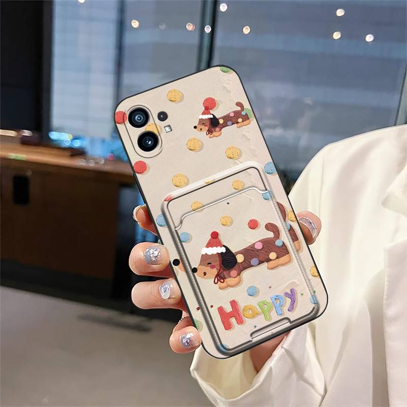 Full wrap Cartoon Phone Case For Nothing Phone1 Anti-knock Graffiti Back Cover Card bag Silicone TPU Cute protective