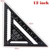 7/12inch Metric Aluminum Alloy Triangle Angle Ruler Protractor Woodworking Measurement Tool 30cm Quick Read Square Layout Gauge