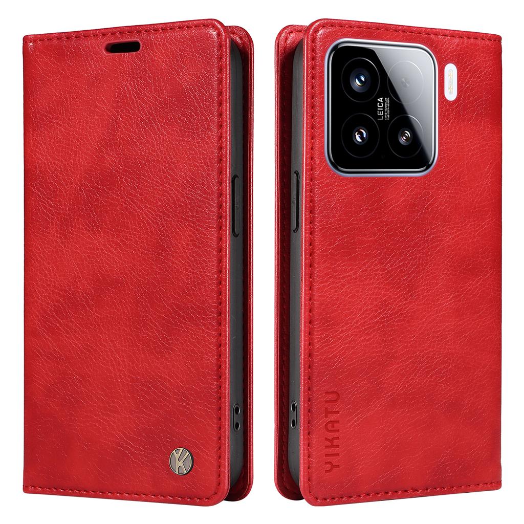 YIKATU YK-006 Für Xiaomi 15 Hülle Magnetischer Verschluss Leder Handyhülle Litschi-Textur