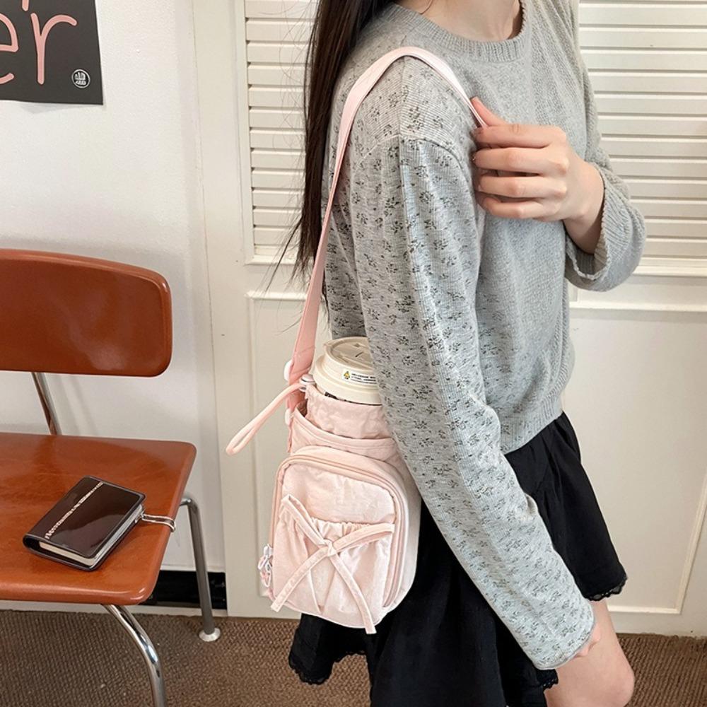 

Nylon Phone Crossbody Bag Drawstring Water Cup Bag Cute Water Bottle Bag Running