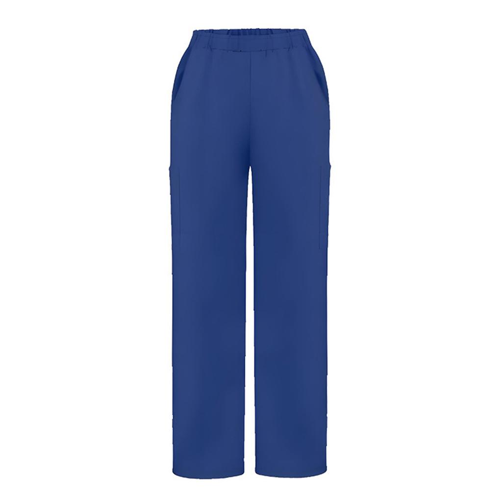 Women’s Straight Leg Scrub Pants with Elastic Waistband and Multiple Pockets for Uniform