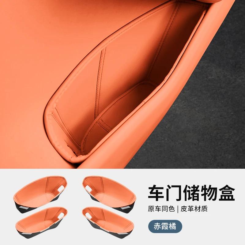 For Lynk&Co 900 LK900 Leather Door Storage Box Organize Car Interior Decoration Modified Supplies Accessories