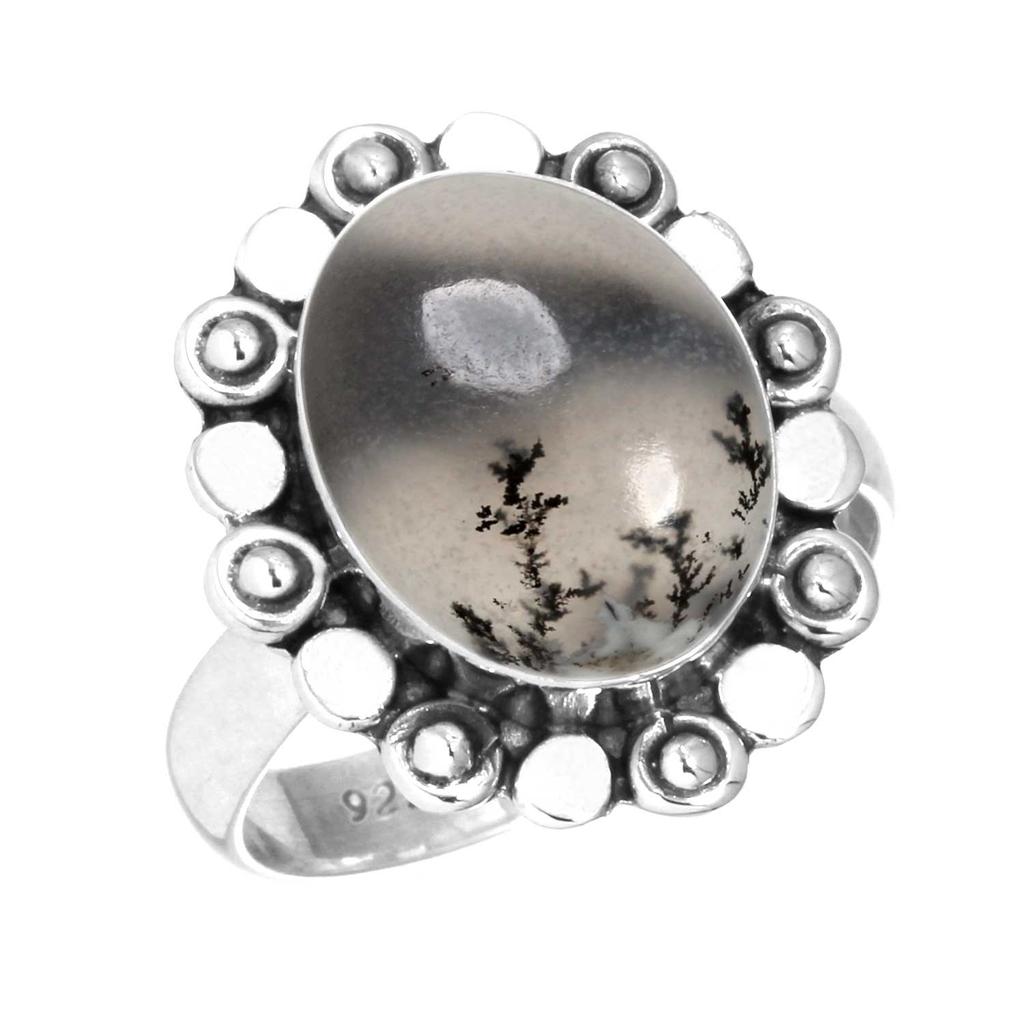 925 Sterling Silver Ring Women Gemstone Handmade Jewelry New Year Gift Crazy Lace Agate Dalmatian Dendrite Opal Eudialyte Howlite K2 Jasper Solitaire