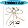 Delicate Bows Keychain Key Holder Featuring Pearls Accent And Starfish Design Fashionable Wallet Handbag Charm