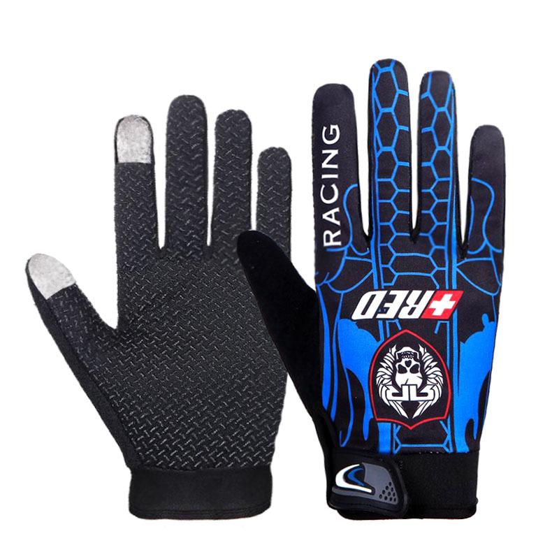 

Велоперчатки для улицы с длинными пальцами для упражнений one size fits all синий