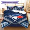 Toronto Blue Jays Pattern Bedding Set Quilt Cover Pillowcase Home Decor Gift (1 * Duvet Cover + 2 * Pillowcase, Without Core)