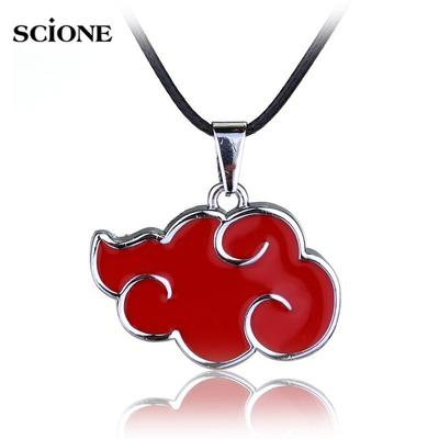 Scione Anime Naruto Cosplay Necklace Akatsuki Uchiha Itachi Red Cloud Costume Anime Pendant