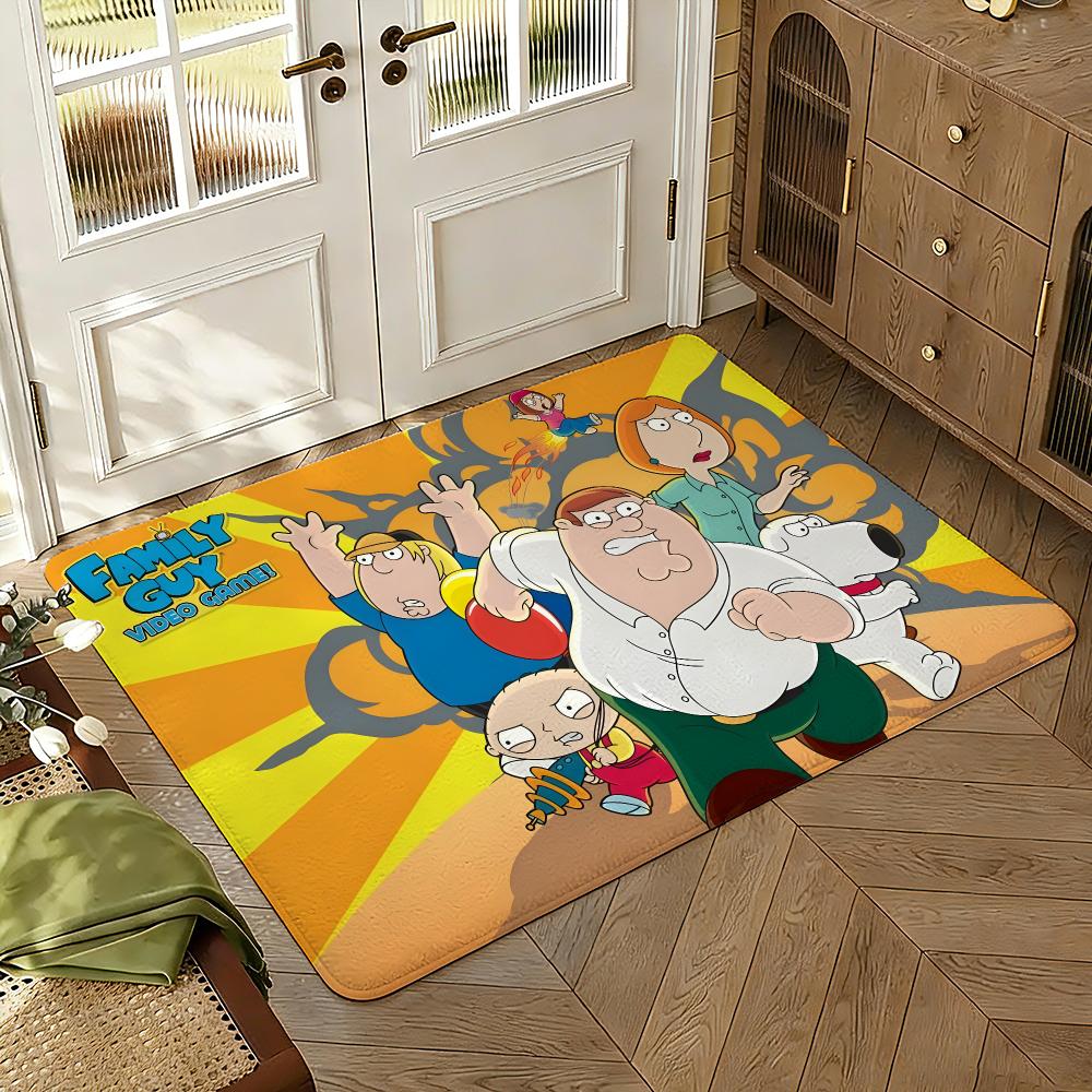 Guy Family Floor Mat Soft Thickened Absorbent Non-Slip Bedroom Living Room Door Mat Home Decor Flannel Rugs